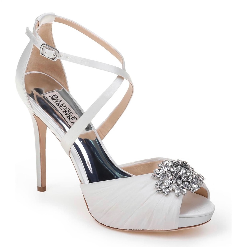 Badgley Mischka White Wedding Shoes